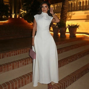 Sleeveless Mock-Neck Maxi Dress