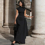Sleeveless Mock-Neck Maxi Dress