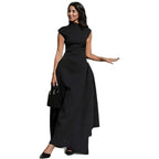 Sleeveless Mock-Neck Maxi Dress