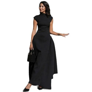 Sleeveless Mock-Neck Maxi Dress