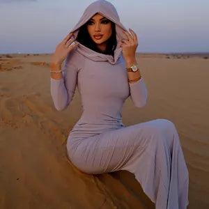 Hooded Bodycon Long Dress