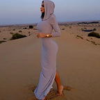 Hooded Bodycon Long Dress