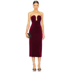 Elegant Burgundy Statement Maxi Dress